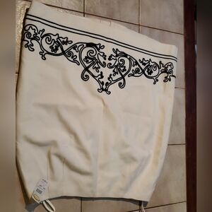 Talbots Cream Skirt with Black Detailing